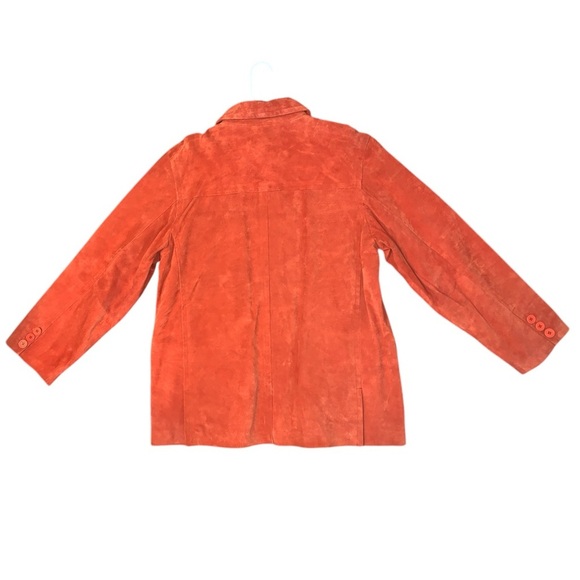 Vintage Authentic 100% Suede Leather Jacket Autumn Rust Orange - Picture 3 of 16